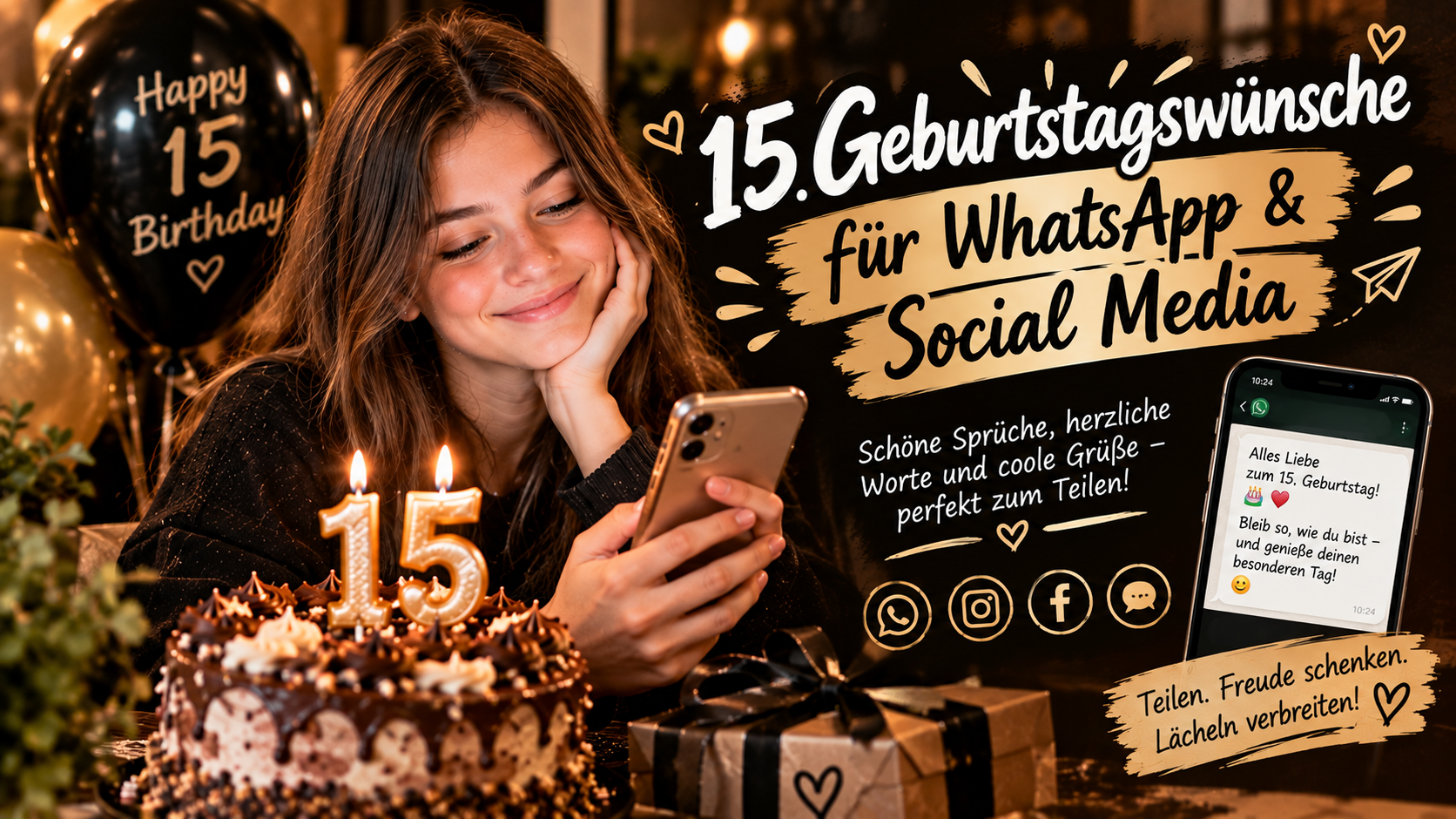 15. Geburtstagswünsche für WhatsApp & Social Media