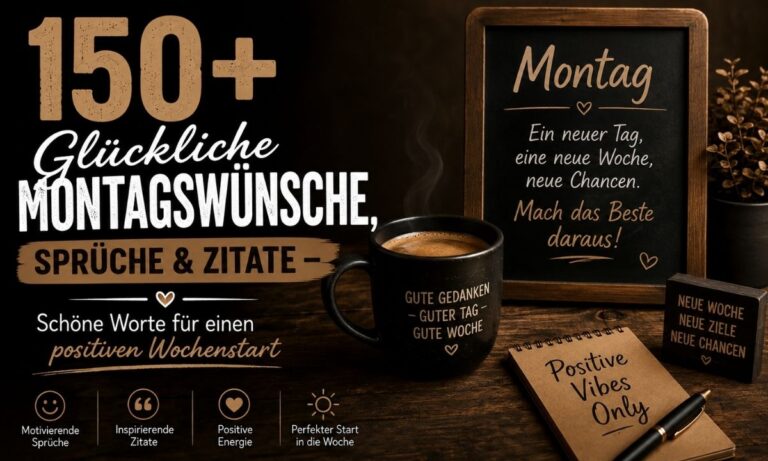 150+ Glückliche Montagswünsche, Sprüche & Zitate – Schöne Worte für einen positiven Wochenstart