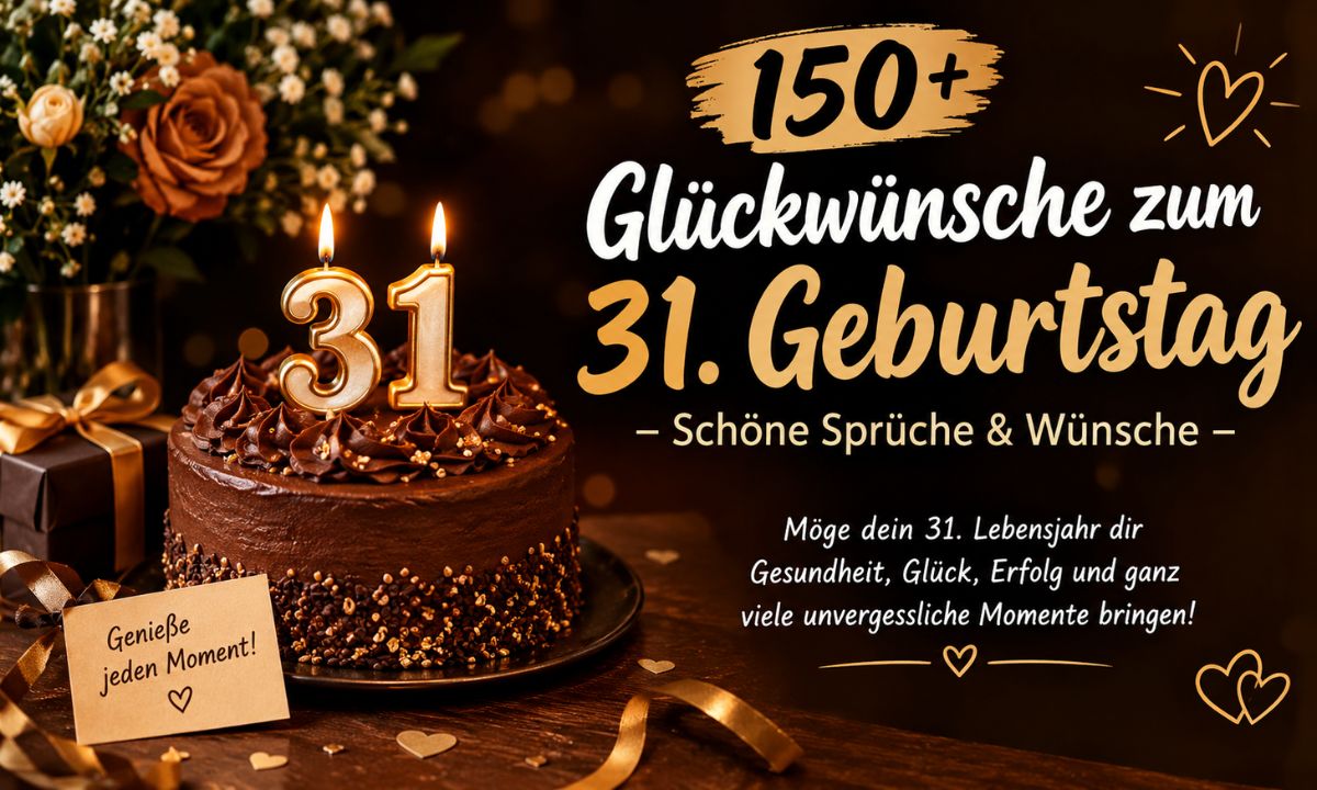 150+ Glückwünsche zum 31. Geburtstag – Schöne Sprüche & Wünsche