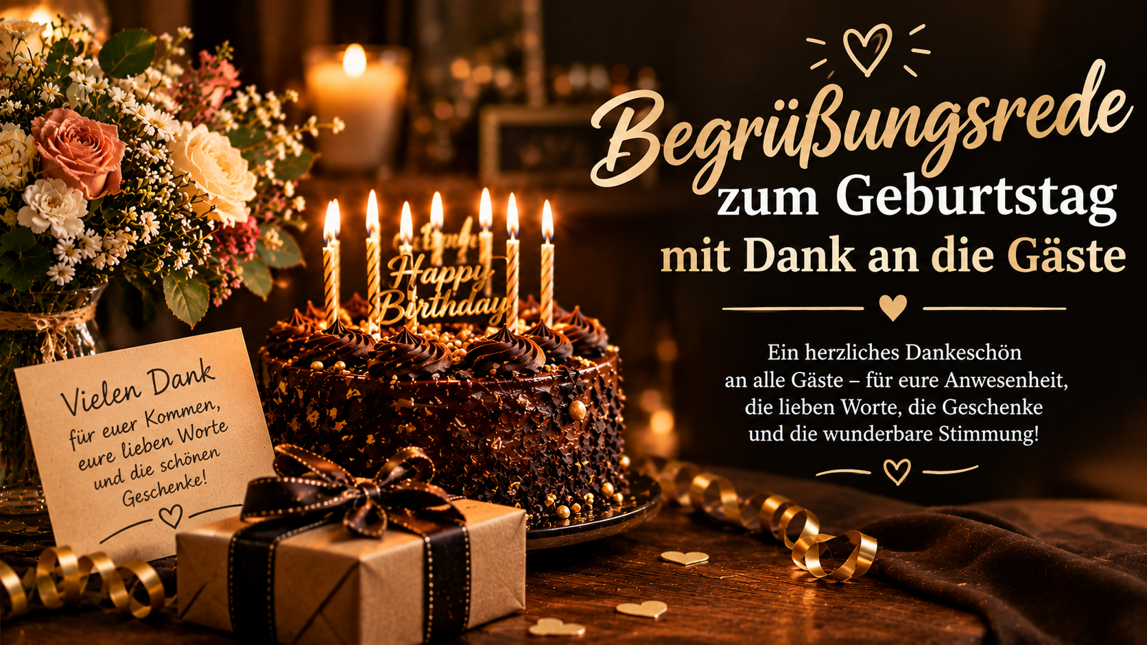 Begrüßungsrede zum Geburtstag mit Dank an die Gäste