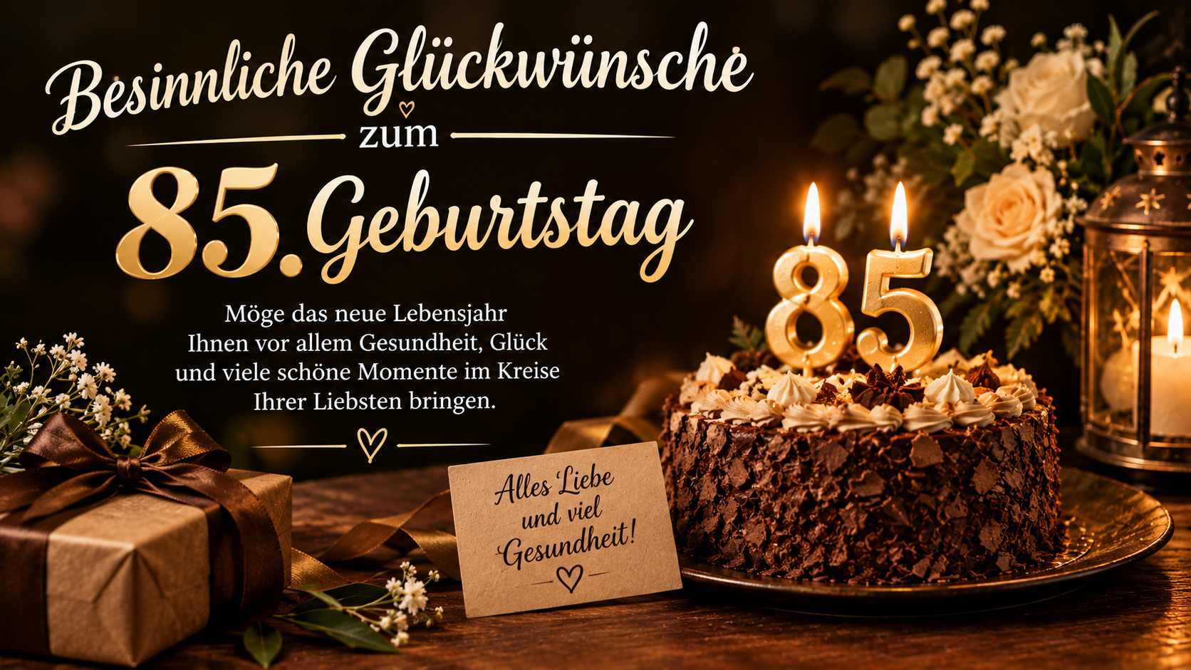Besinnliche Glückwünsche zum 85. Geburtstag