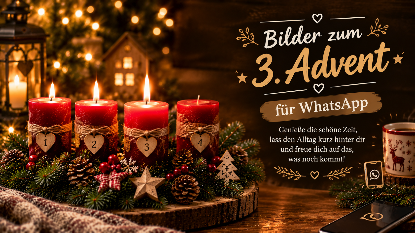 Bilder zum 3. Advent für WhatsApp