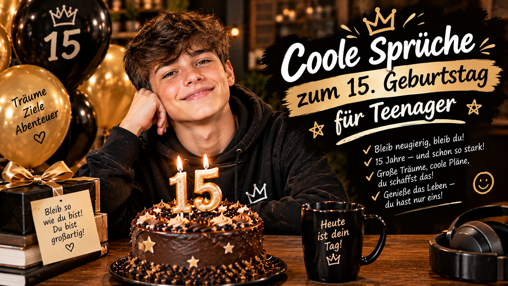 Coole Sprüche zum 15. Geburtstag für Teenager