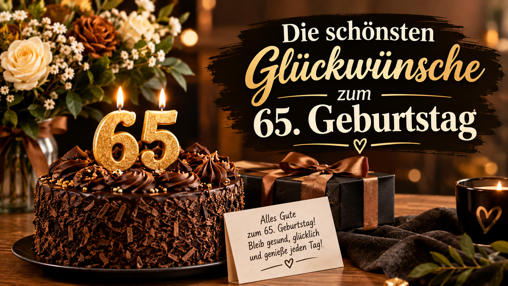 Die schönsten Glückwünsche zum 65. Geburtstag