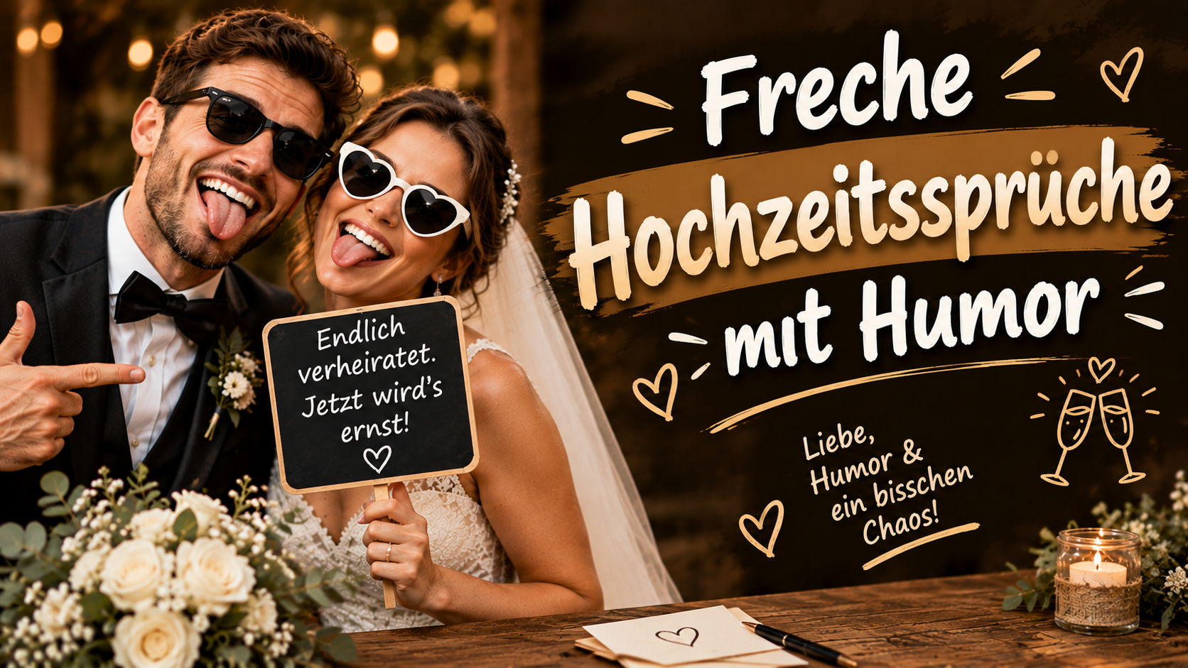 Freche Hochzeitssprüche mit Humor