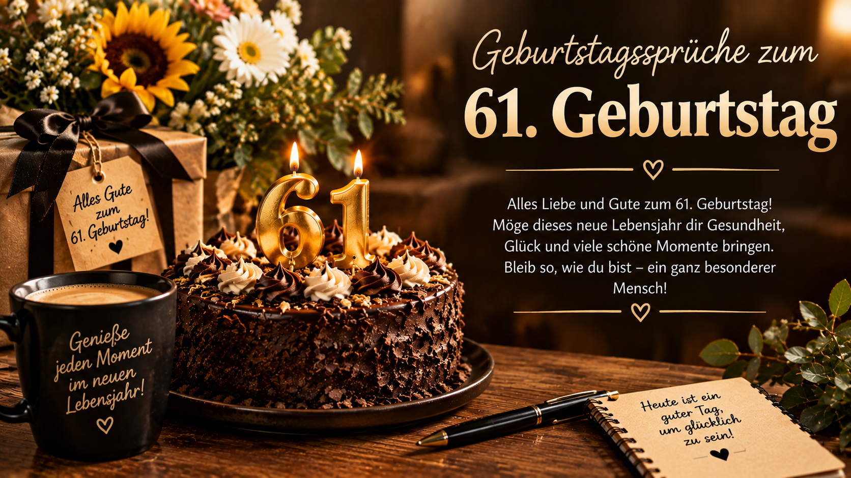 Geburtstagssprüche zum 61. Geburtstag