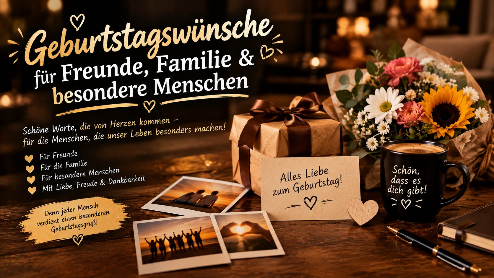 Geburtstagswünsche für Freunde, Familie & besondere Menschen