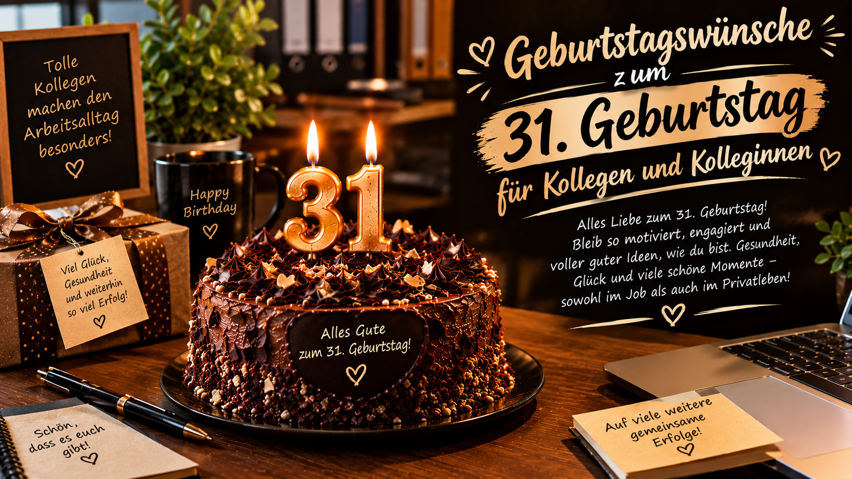 Geburtstagswünsche zum 31. Geburtstag für Kollegen und Kolleginnen