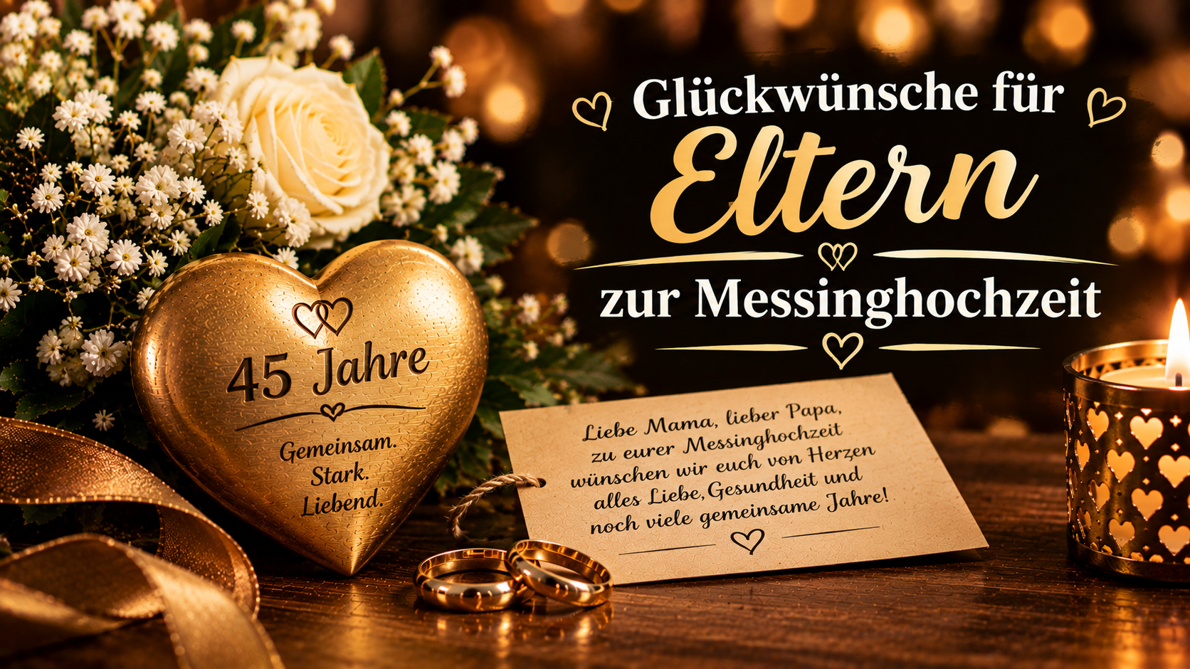 Glückwünsche für Eltern zur Messinghochzeit