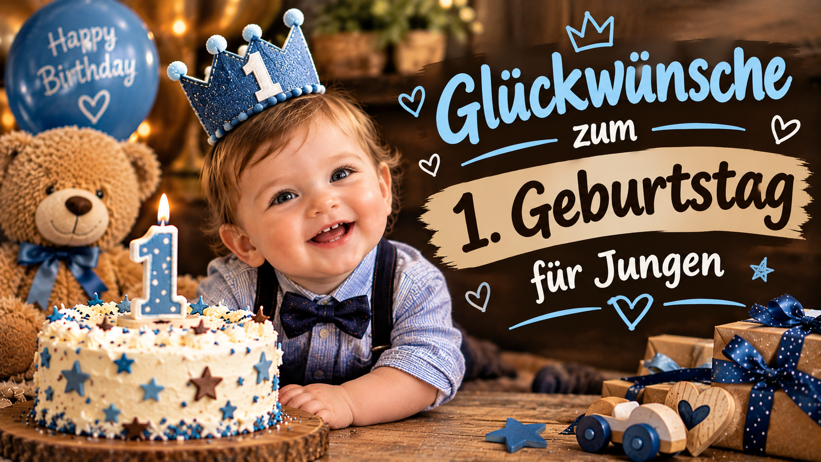 Glückwünsche zum 1. Geburtstag für Jungen