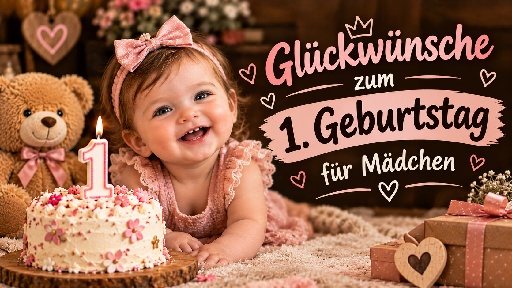 Glückwünsche zum 1. Geburtstag für Mädchen