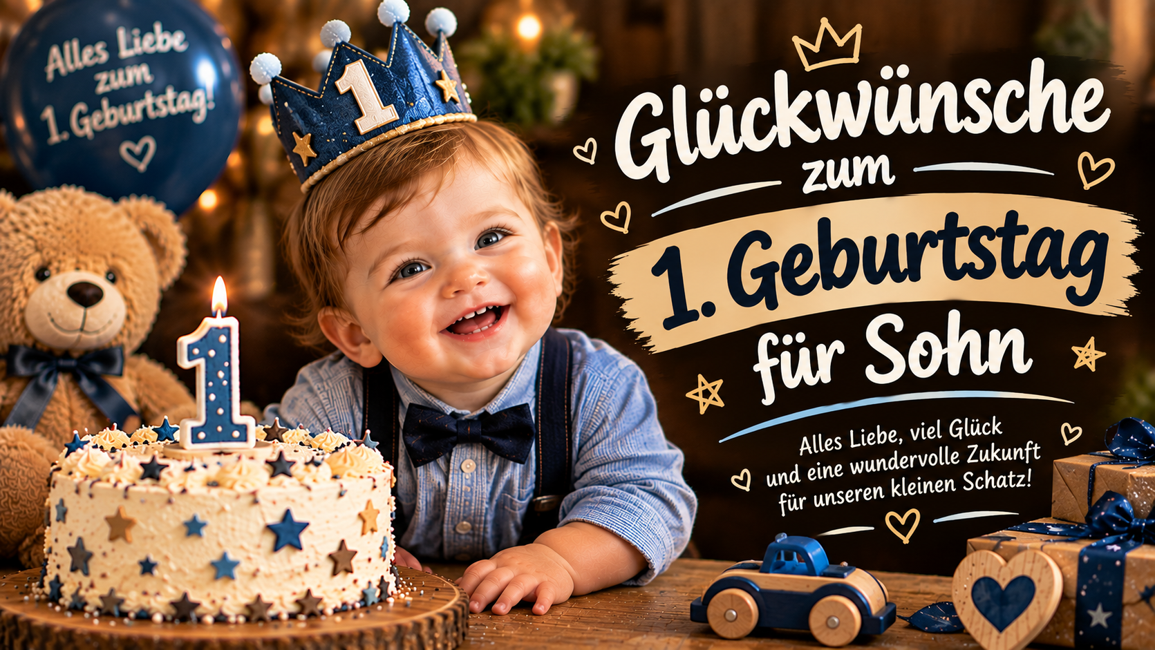 Glückwünsche zum 1. Geburtstag für Sohn