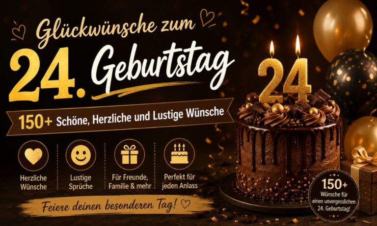 Glückwünsche zum 24. Geburtstag – 150+ Schöne, Herzliche und Lustige Wünsche