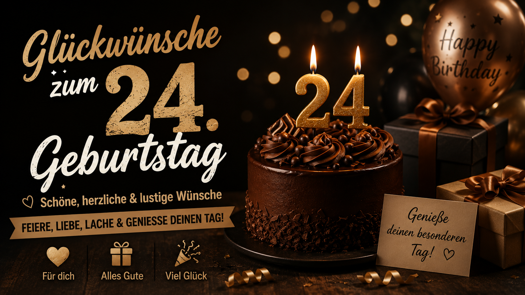 Glückwünsche zum 24. Geburtstag