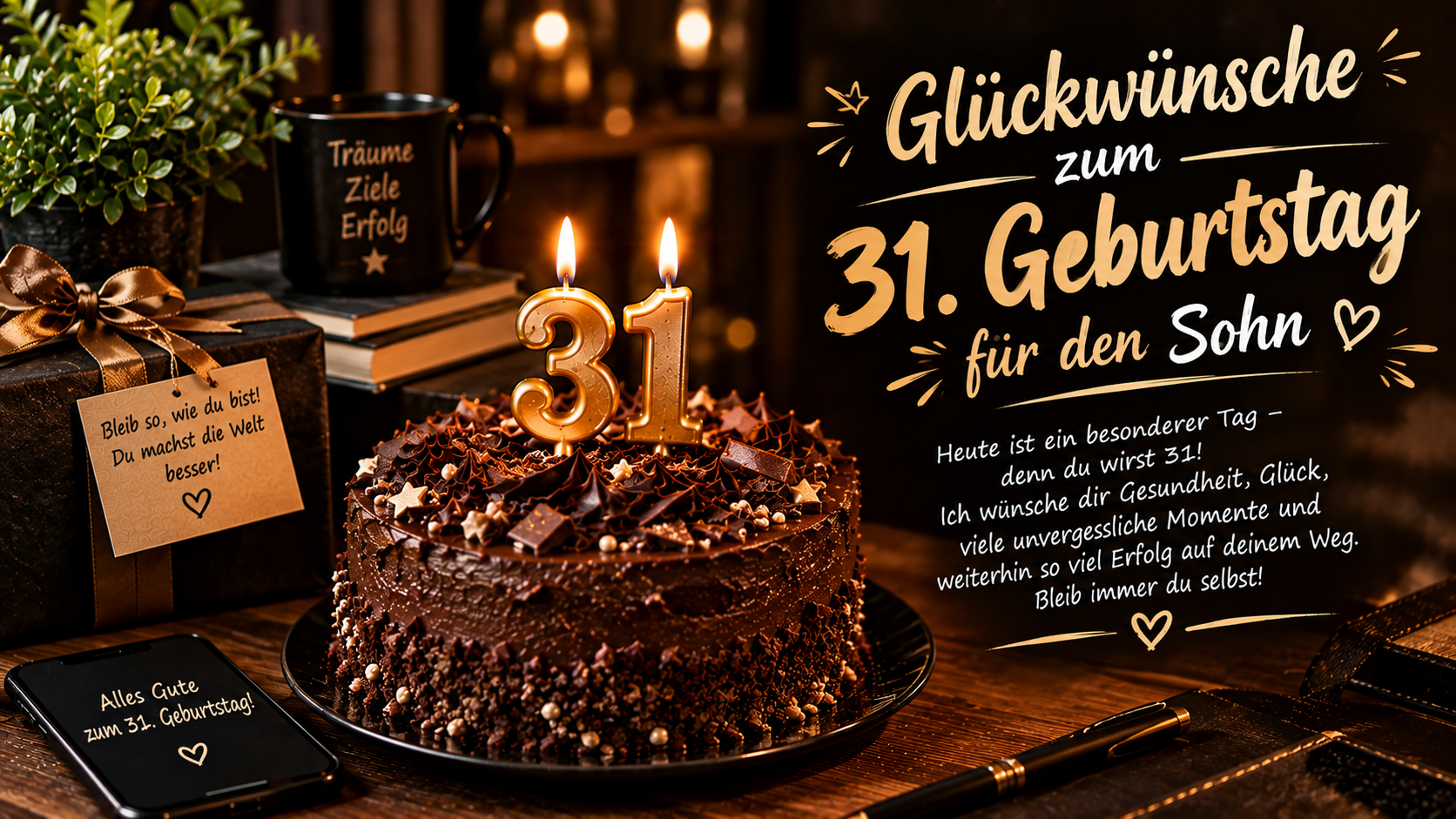Glückwünsche zum 31. Geburtstag für den Sohn