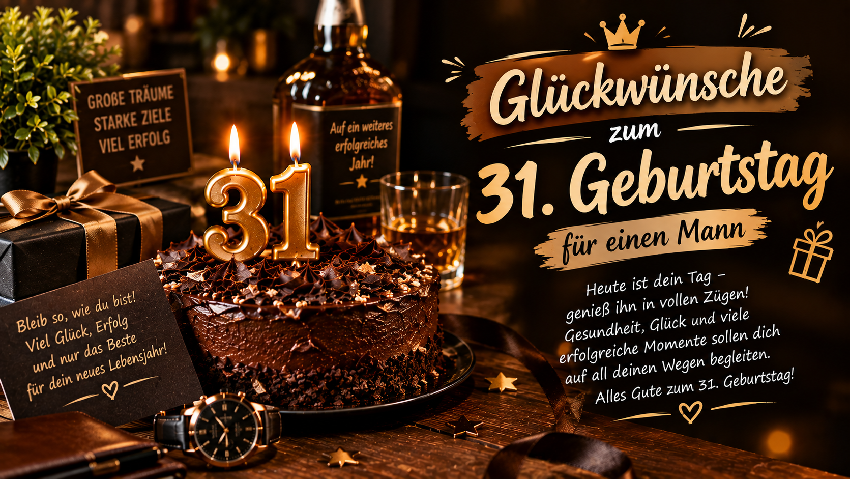 Glückwünsche zum 31. Geburtstag für einen Mann