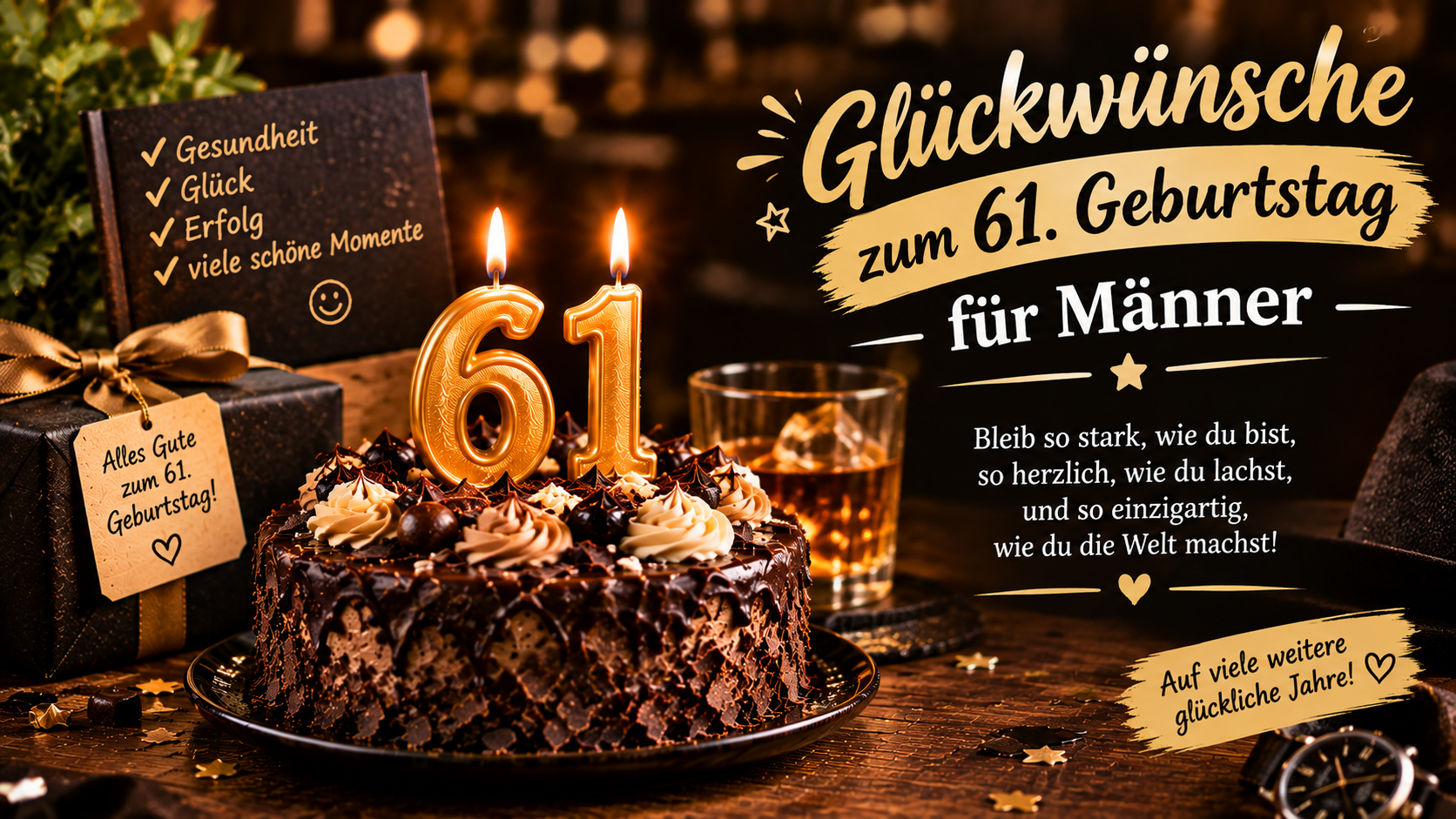 Glückwünsche zum 61. Geburtstag für Männer