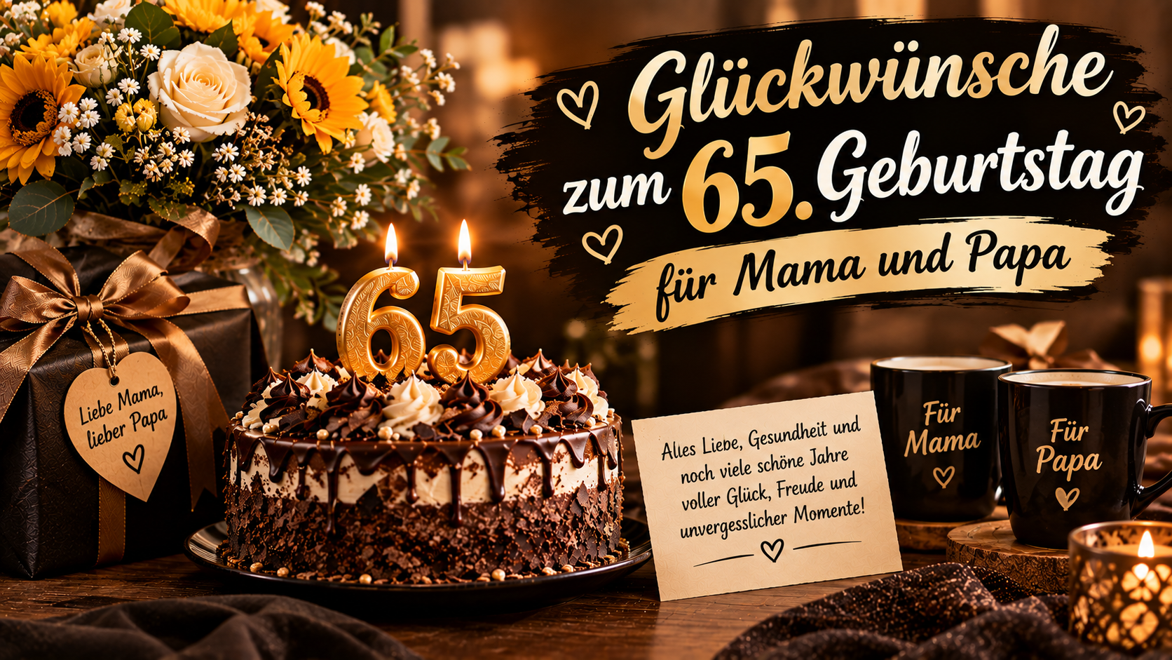 Glückwünsche zum 65. Geburtstag für Mama und Papa