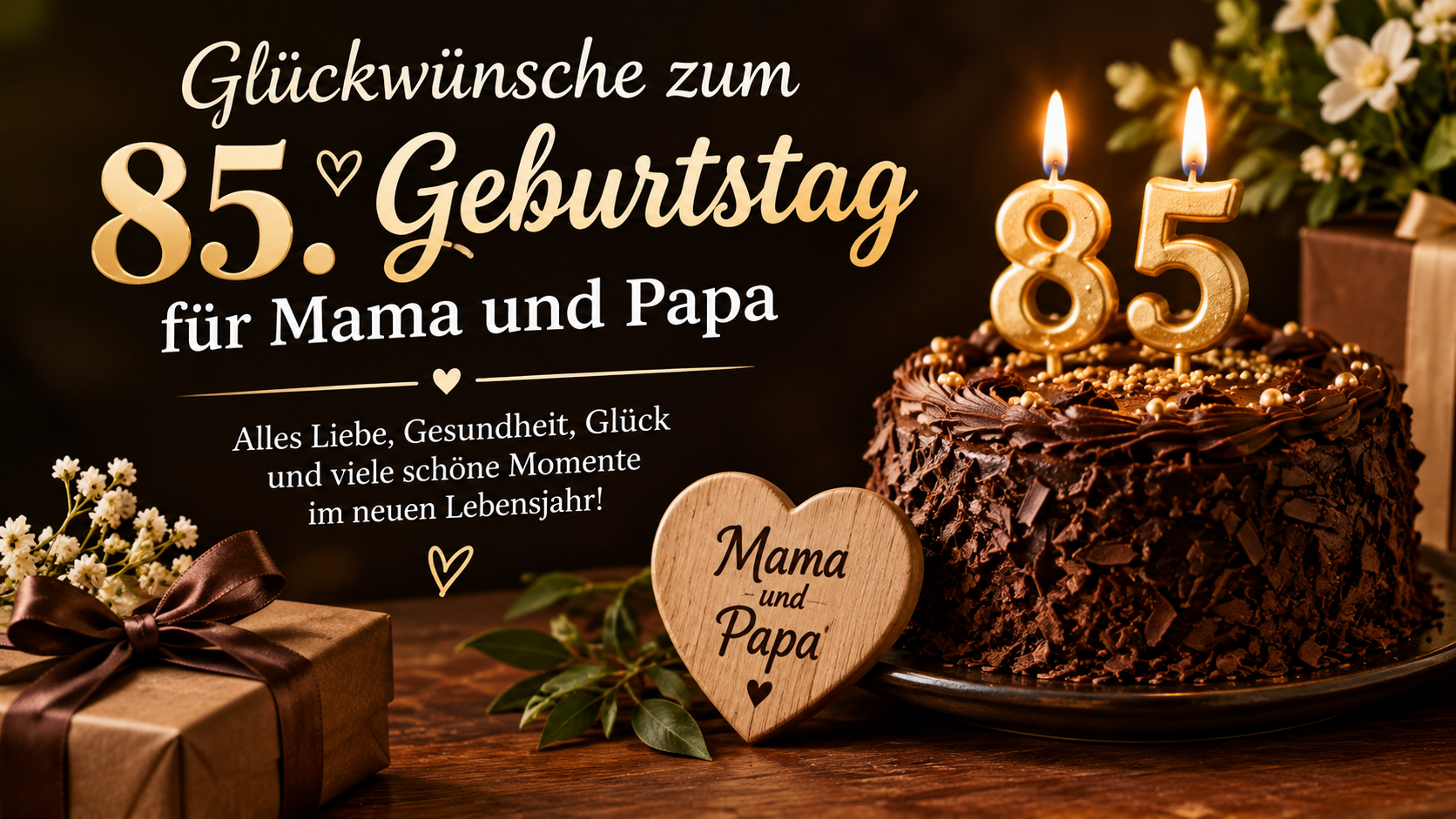 Glückwünsche zum 85. Geburtstag für Mama und Papa