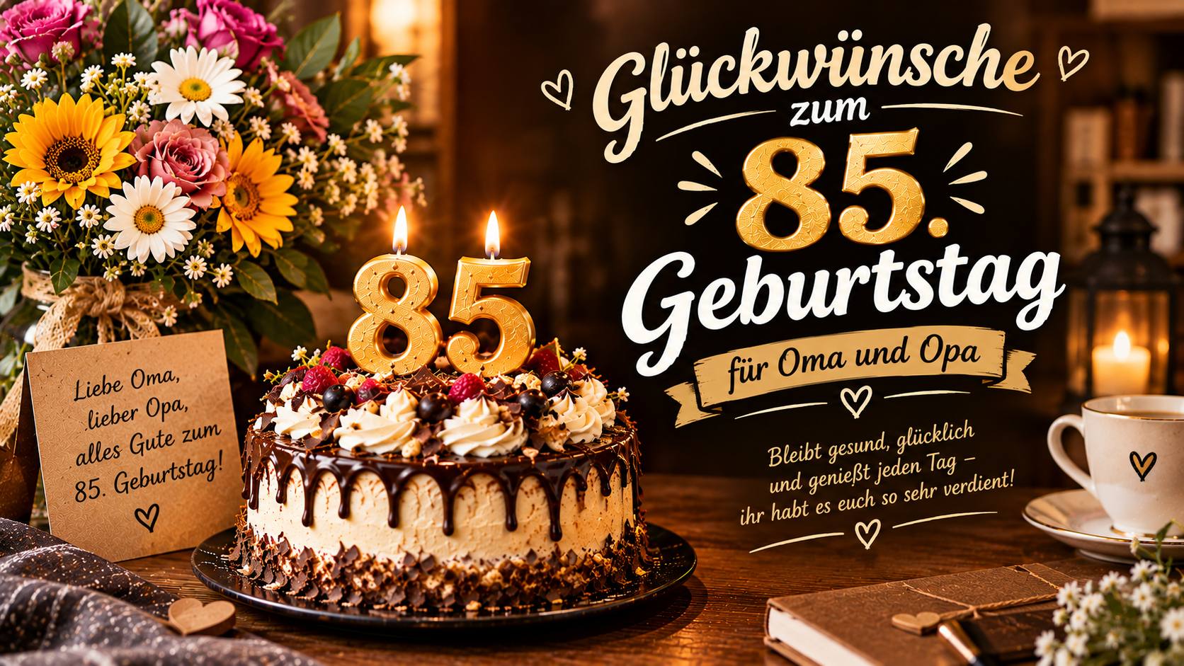 Glückwünsche zum 85. Geburtstag für Oma und Opa