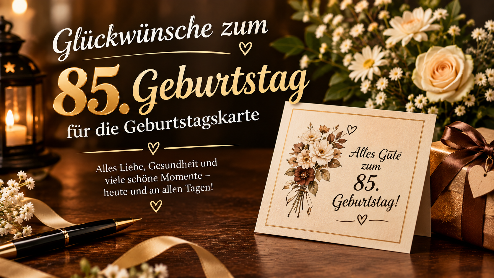 Glückwünsche zum 85. Geburtstag für die Geburtstagskarte