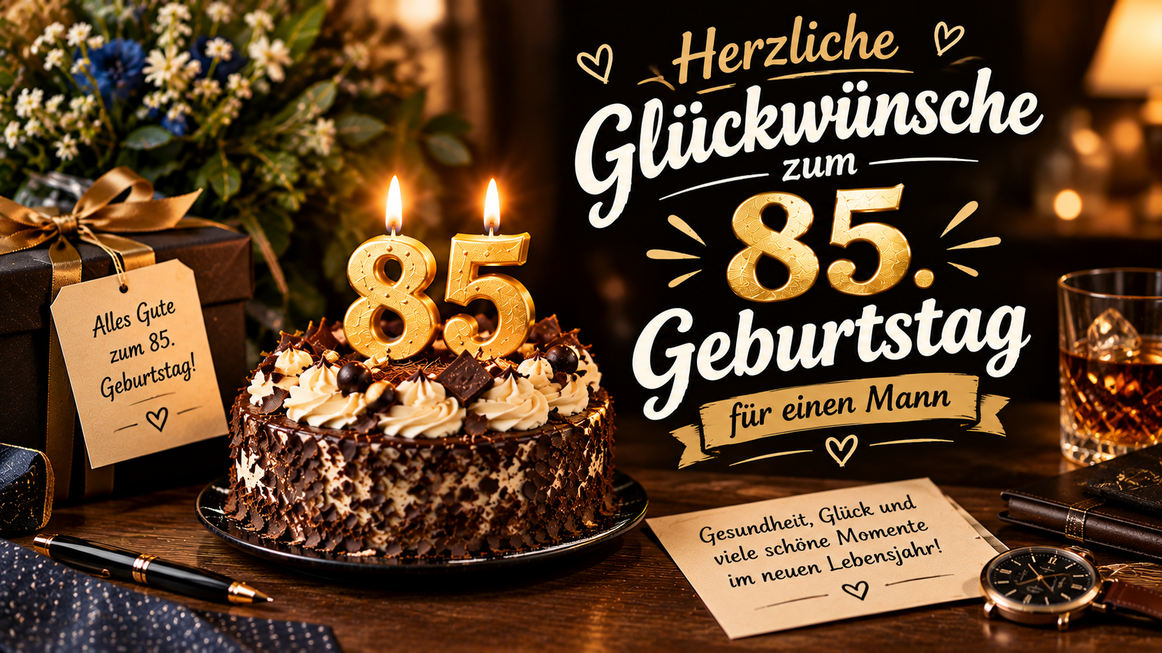 Glückwünsche zum 85. Geburtstag für einen Mann