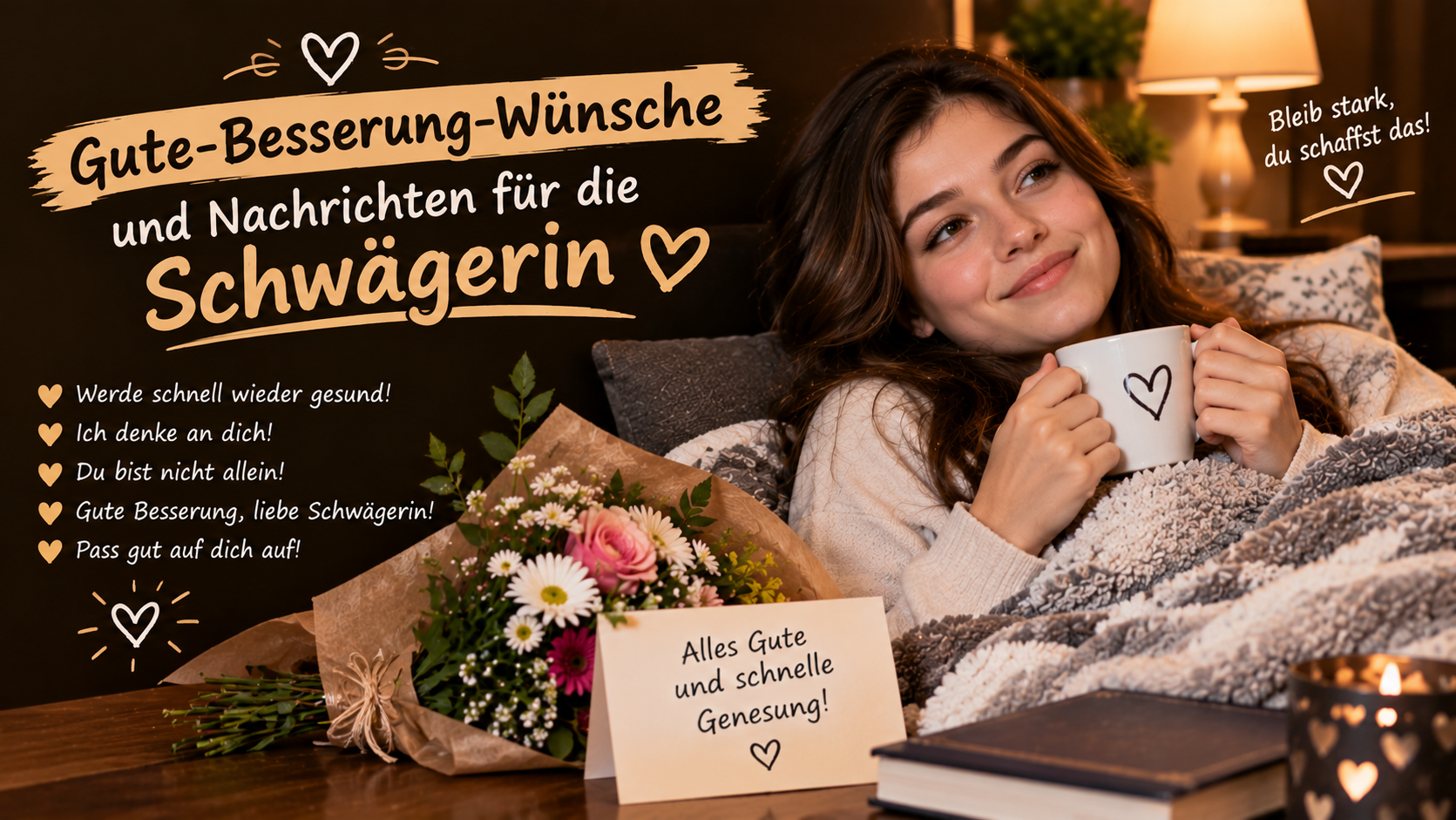 Gute-Besserung-Wünsche und Nachrichten für die Schwägerin