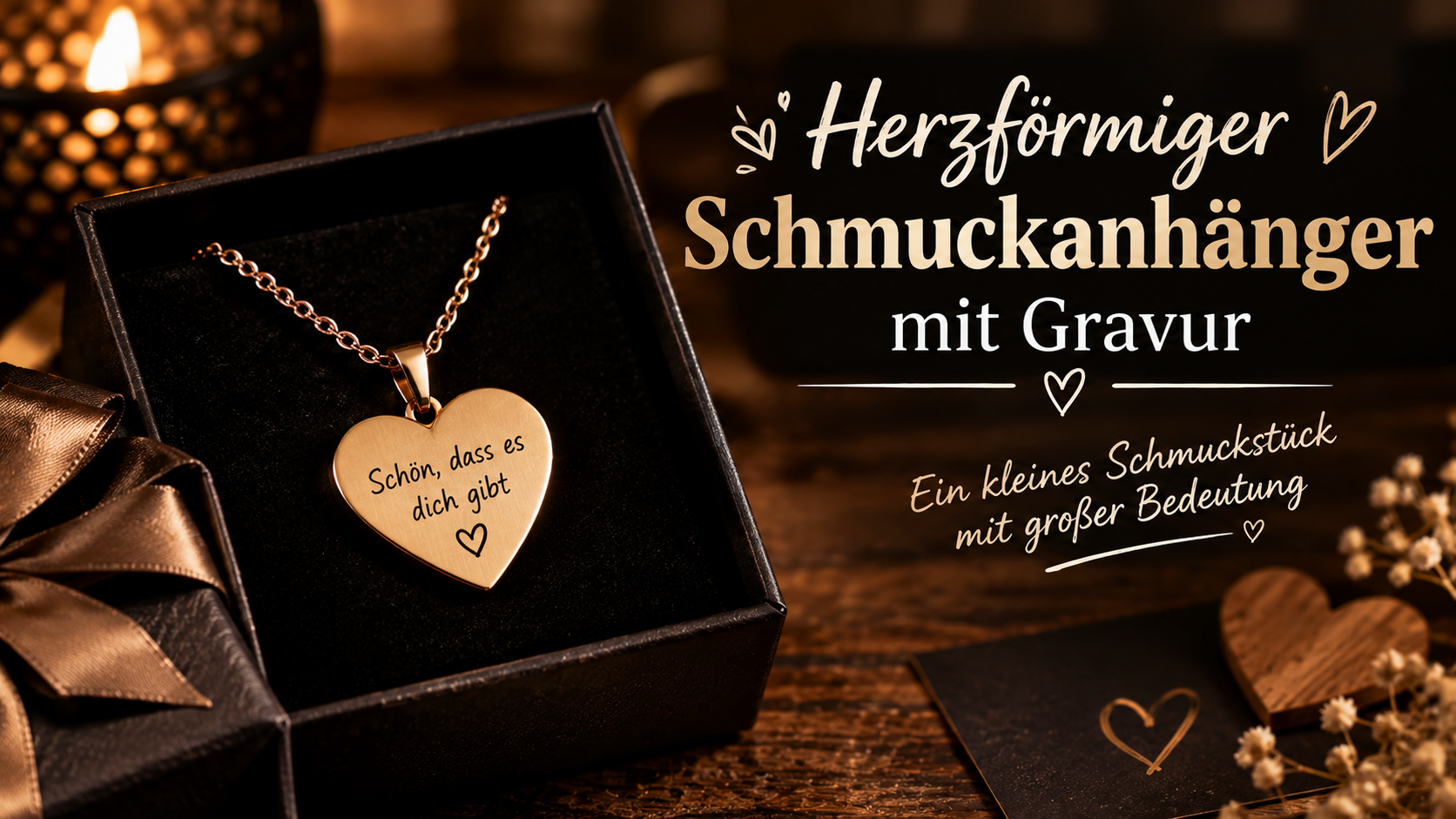 Herzförmiger Schmuckanhänger mit Gravur