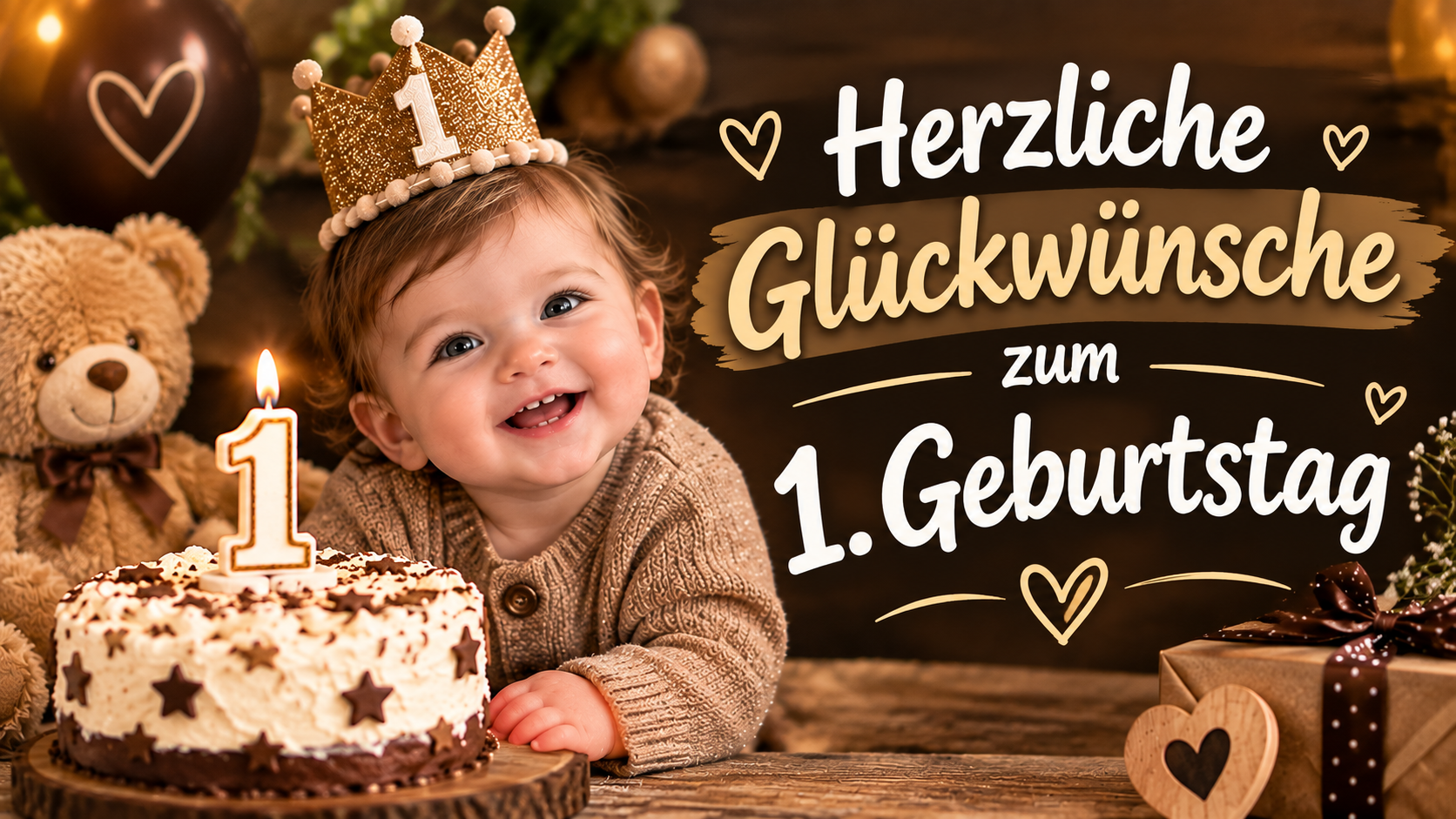 Herzliche Glückwünsche zum 1. Geburtstag
