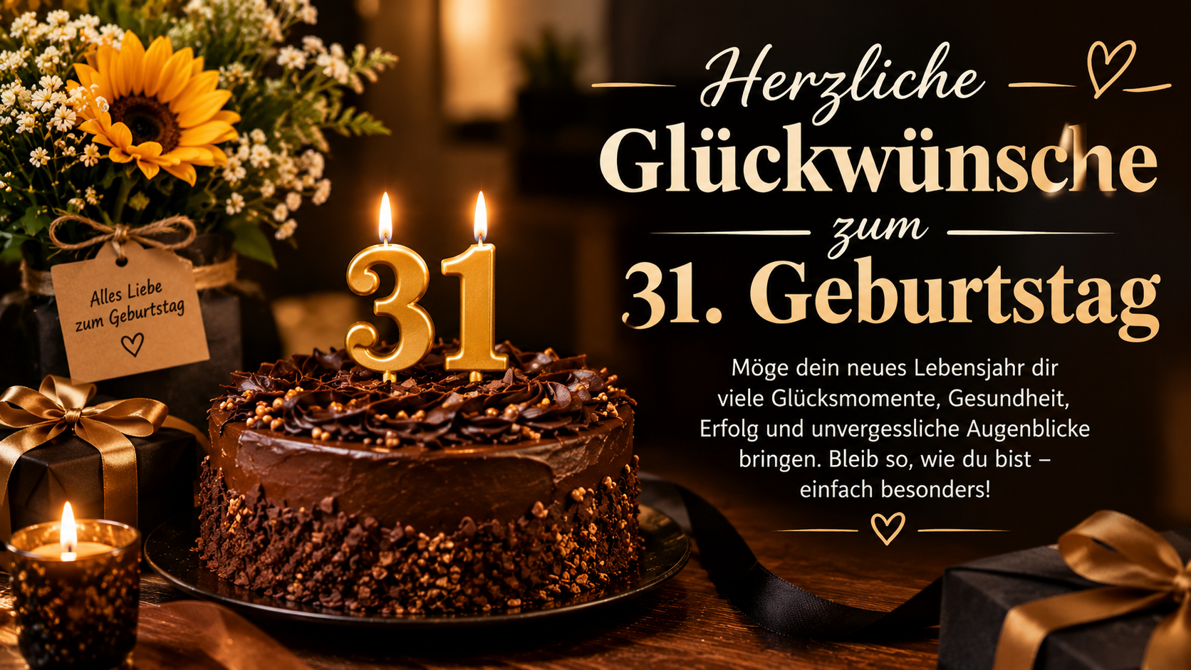 Herzliche Glückwünsche zum 31. Geburtstag