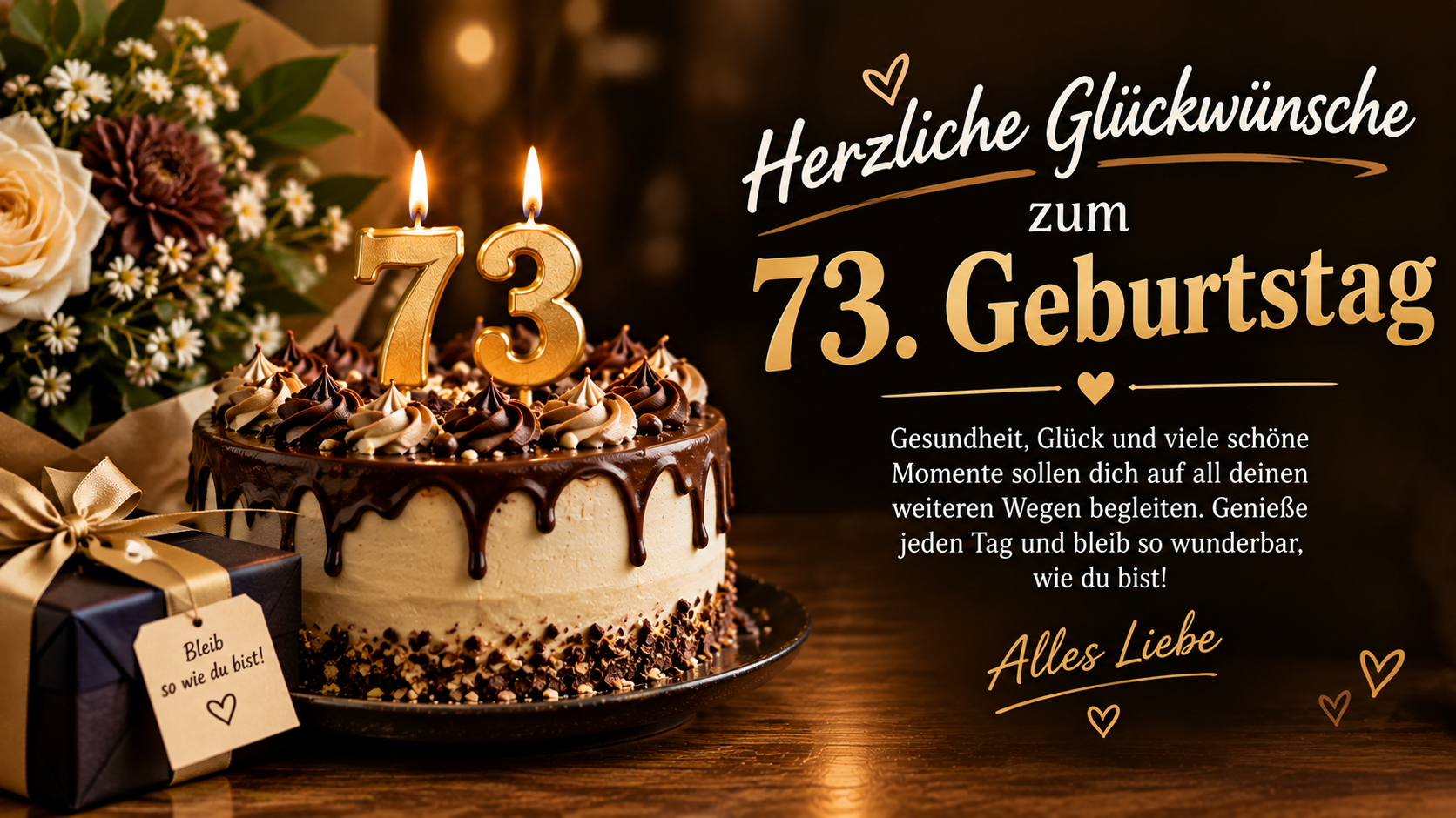 Herzliche Glückwünsche zum 73. Geburtstag