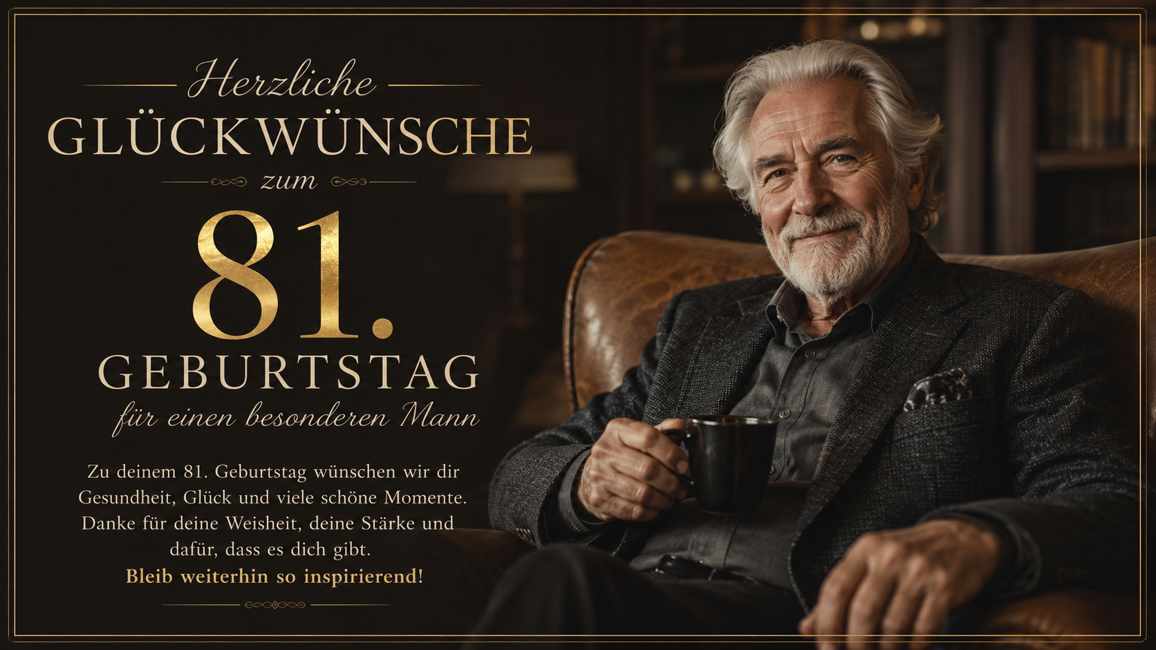 Herzliche Glückwünsche zum 81. Geburtstag für einen Mann