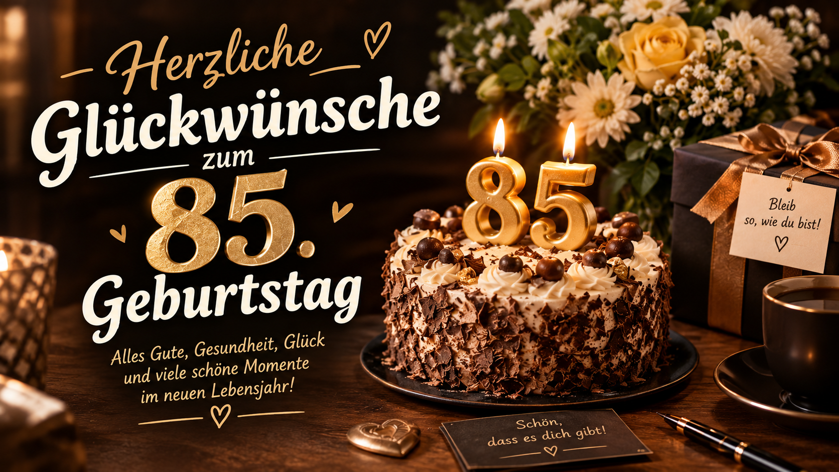 Herzliche Glückwünsche zum 85. Geburtstag