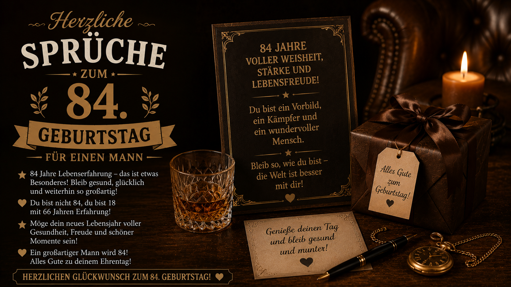 Herzliche Sprüche zum 84. Geburtstag für einen Mann