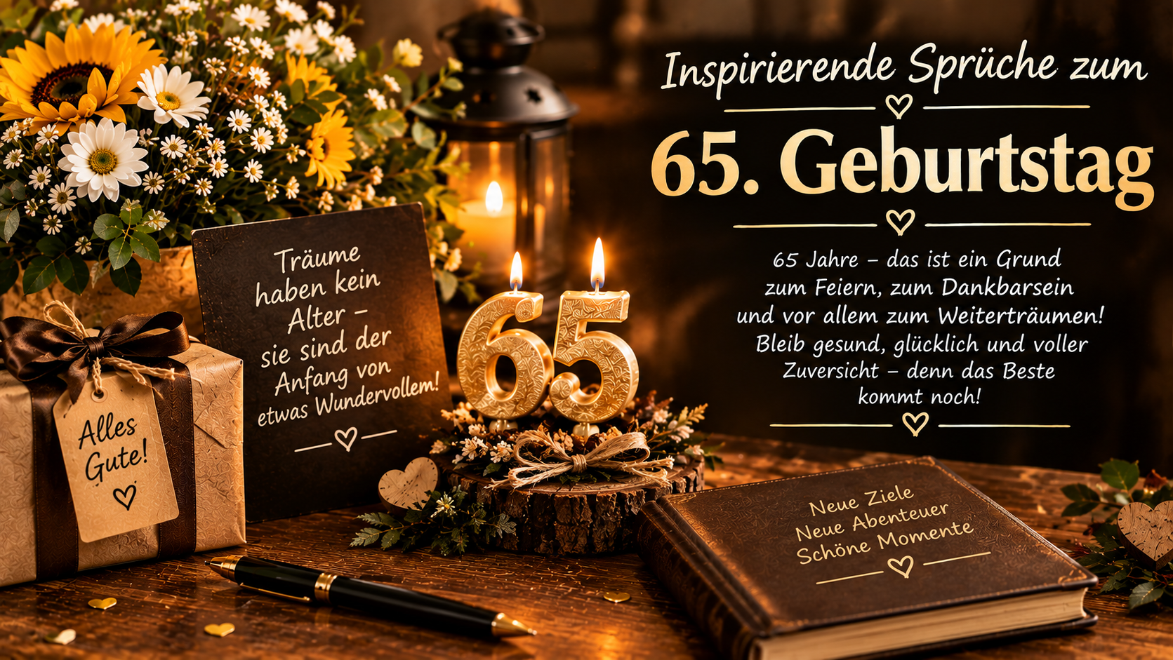 Inspirierende Sprüche zum 65. Geburtstag