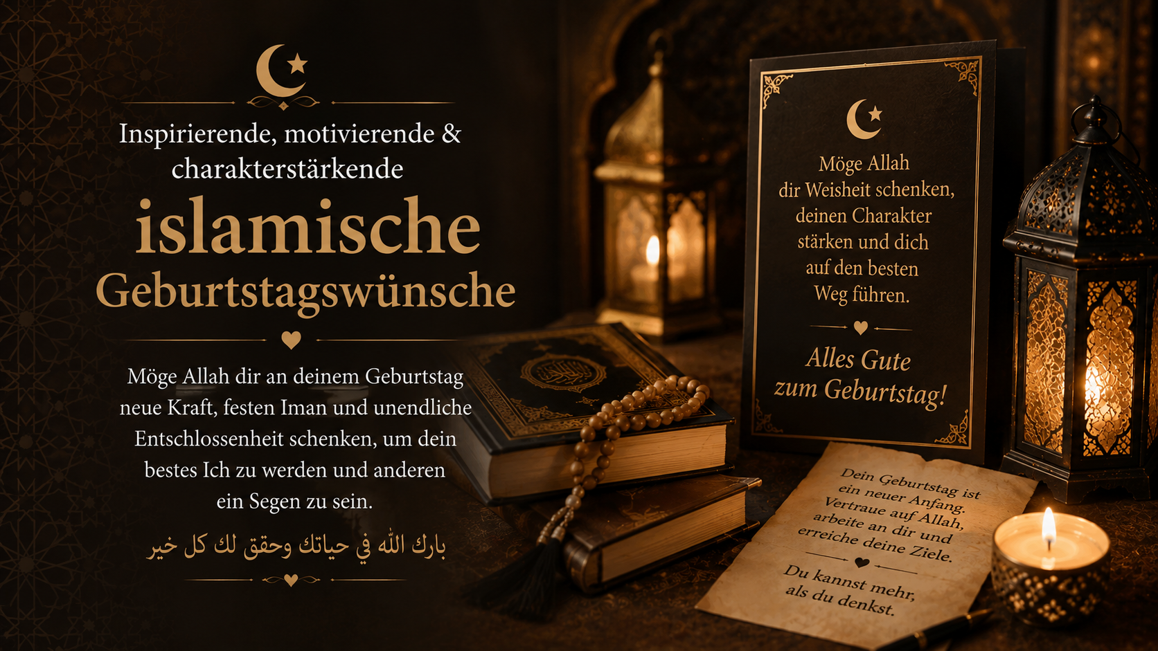 Inspirierende, motivierende & charakterstärkende islamische Geburtstagswünsche