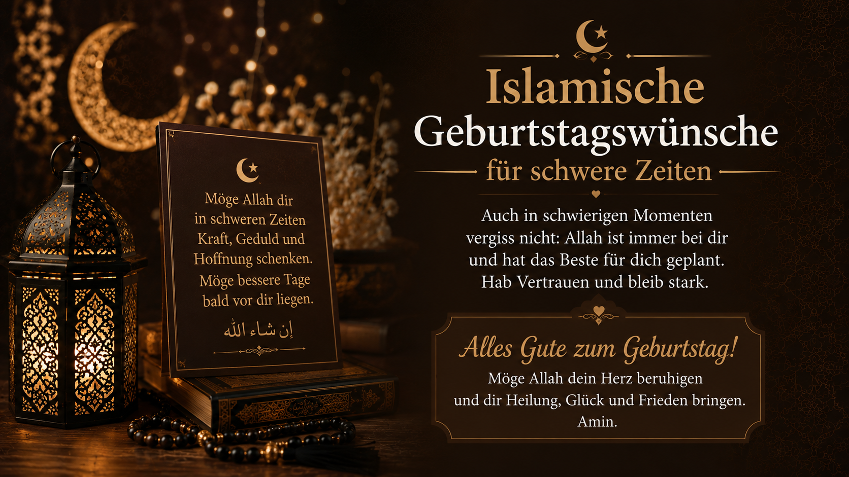 Islamische Geburtstagswünsche für schwere Zeiten