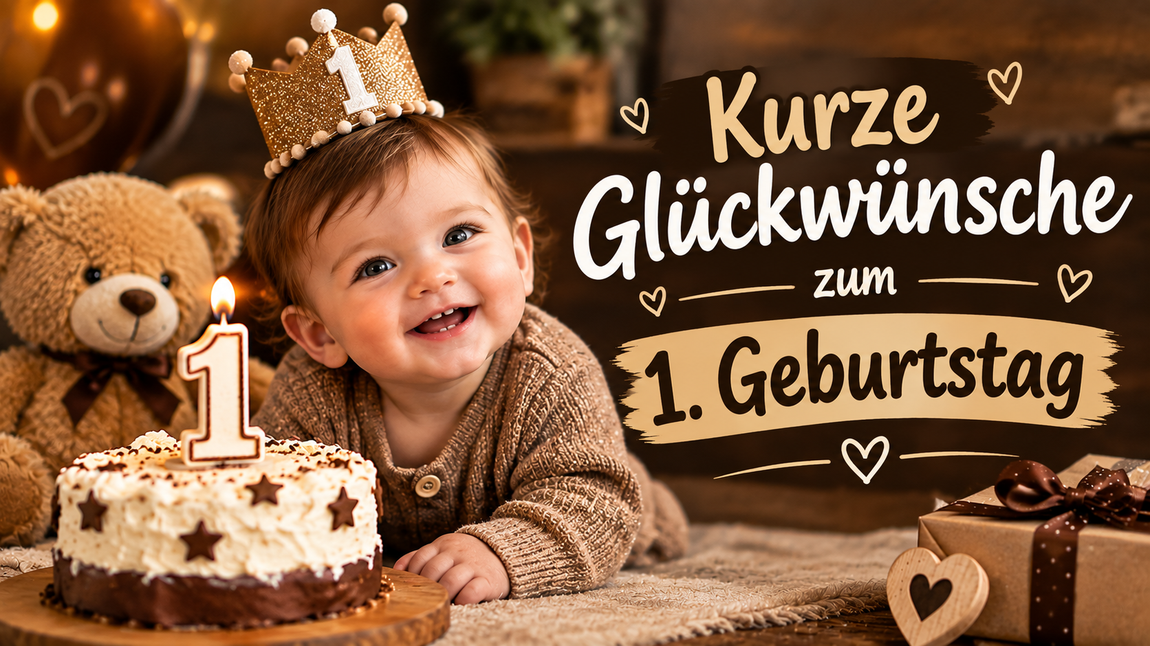 Kurze Glückwünsche zum 1. Geburtstag