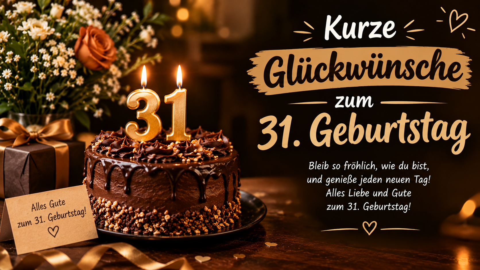 Kurze Glückwünsche zum 31. Geburtstag