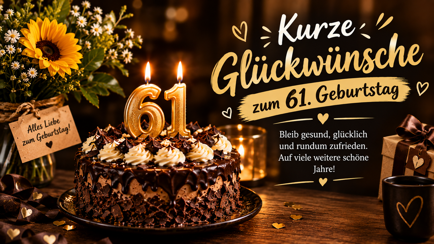 Kurze Glückwünsche zum 61. Geburtstag