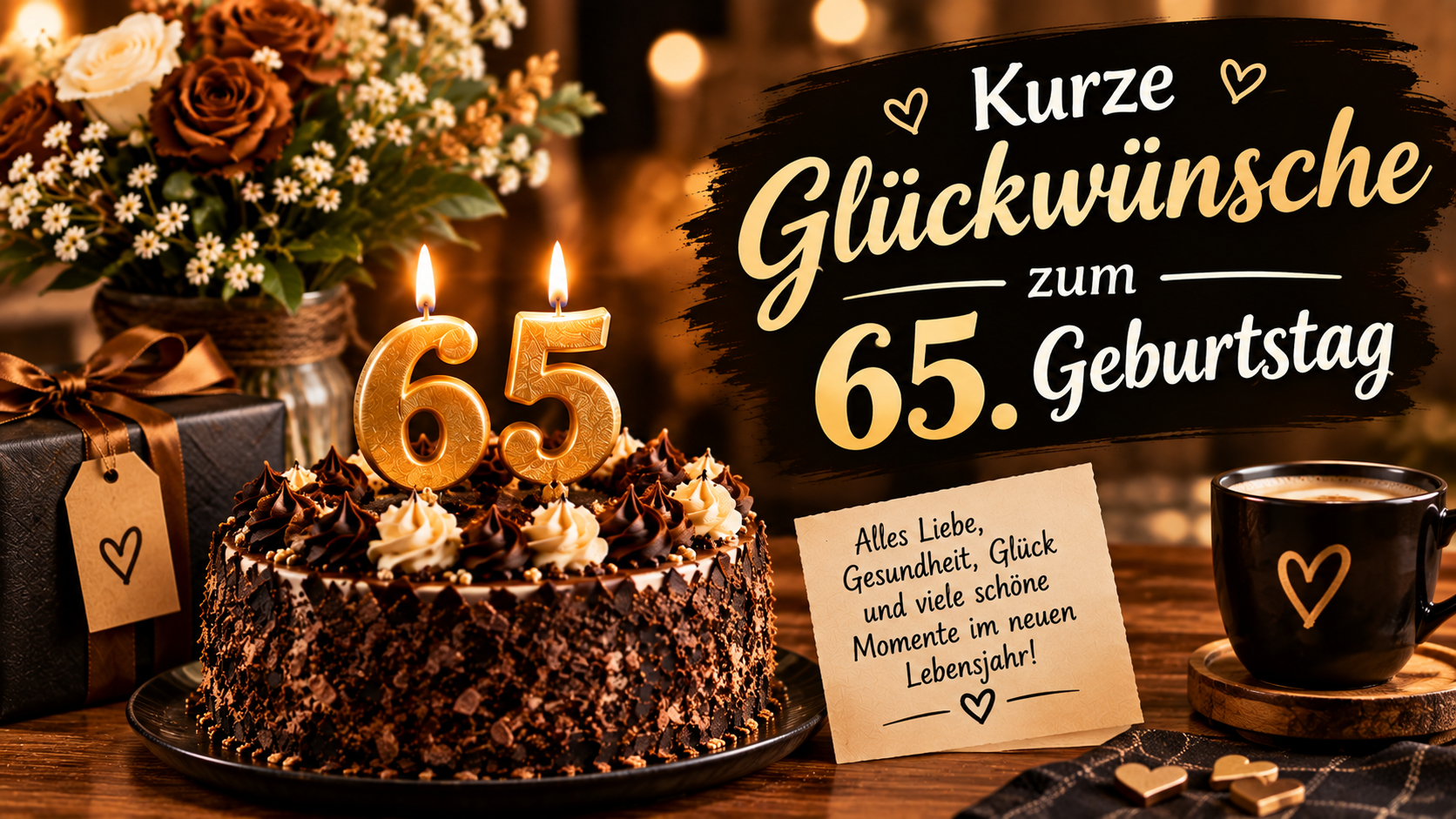 Kurze Glückwünsche zum 65. Geburtstag