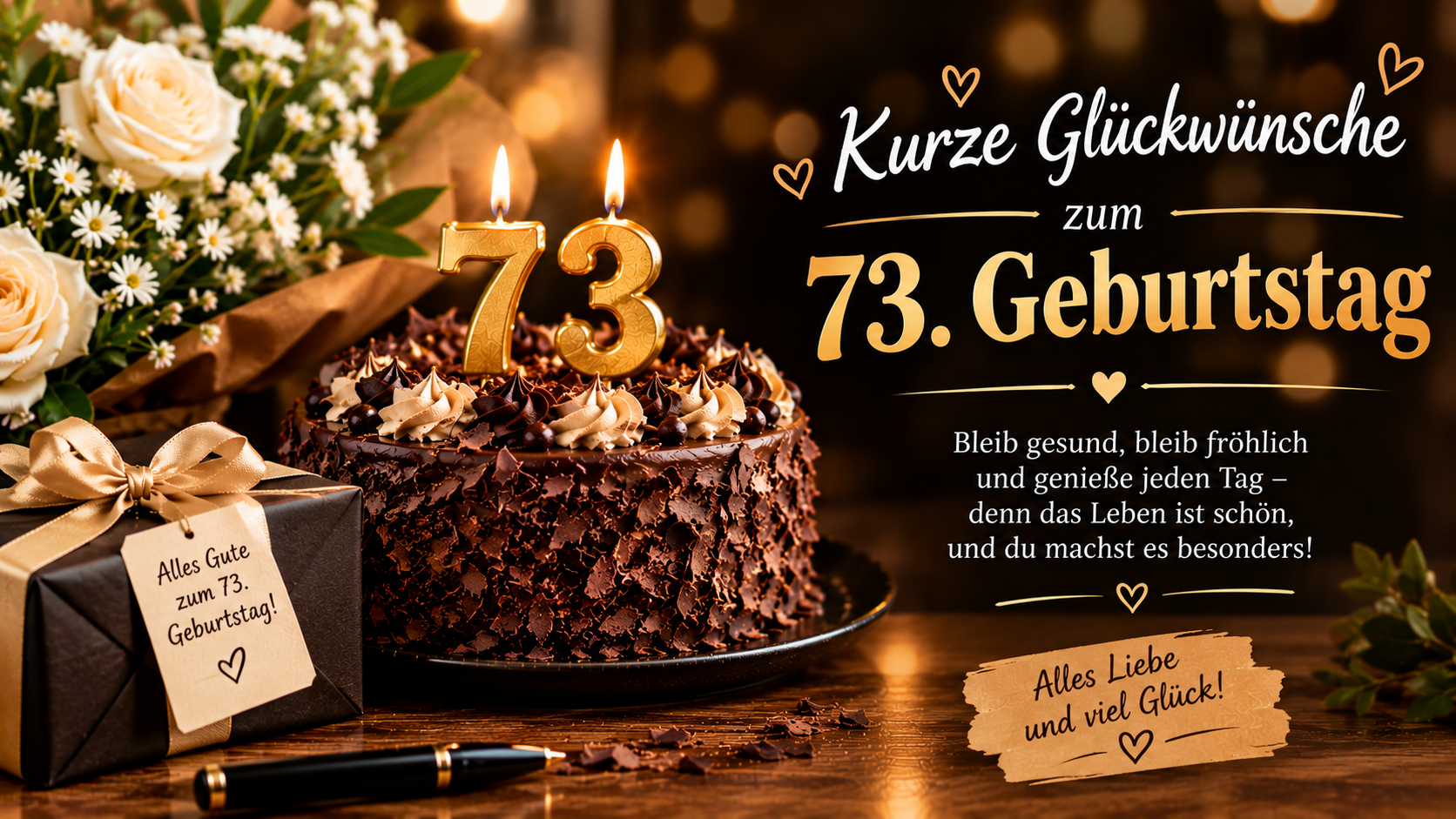 Kurze Glückwünsche zum 73. Geburtstag