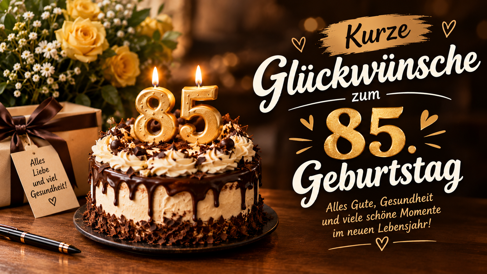 Kurze Glückwünsche zum 85. Geburtstag