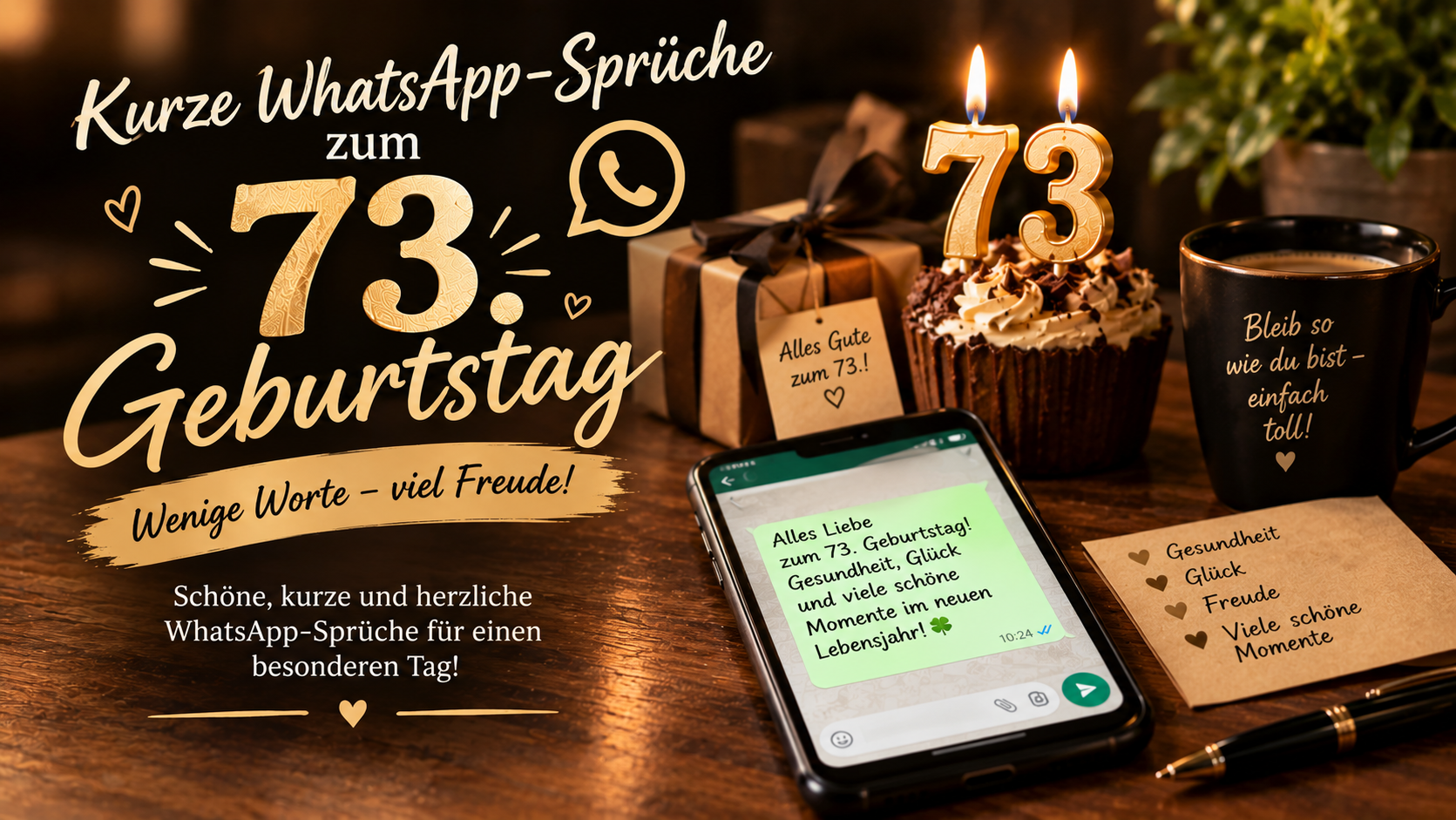 Kurze WhatsApp-Sprüche zum 73. Geburtstag