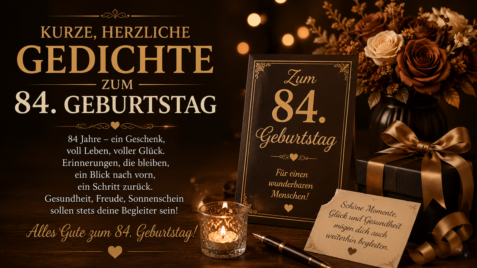 Kurze, herzliche Gedichte zum 84. Geburtstag