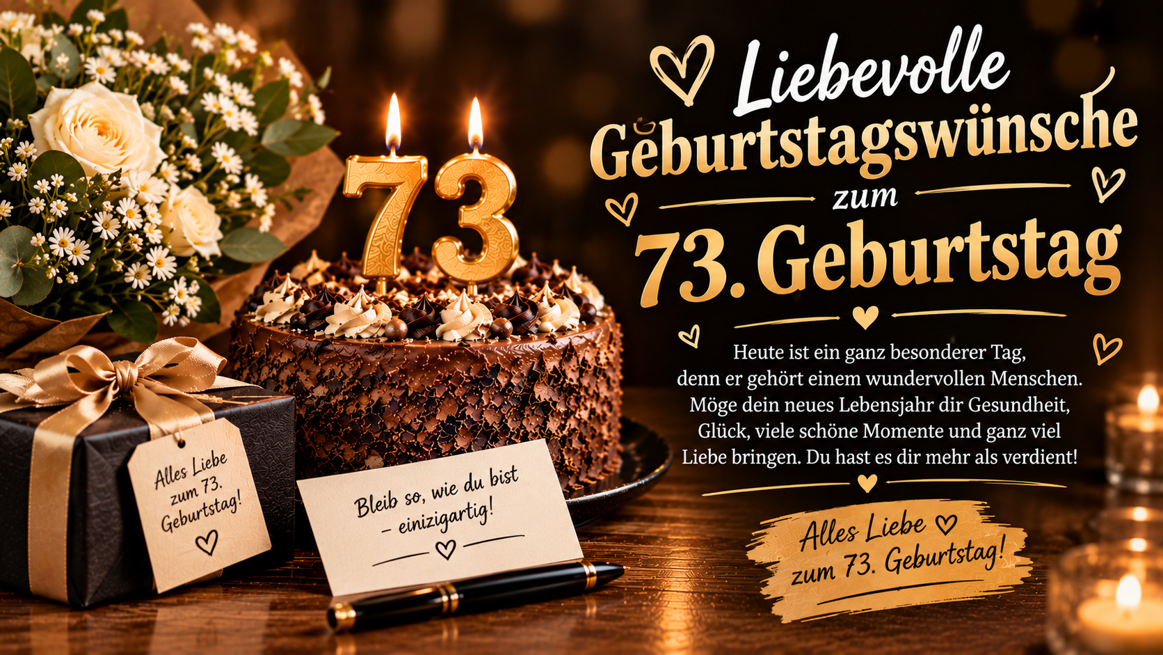Liebevolle Geburtstagswünsche zum 73. Geburtstag