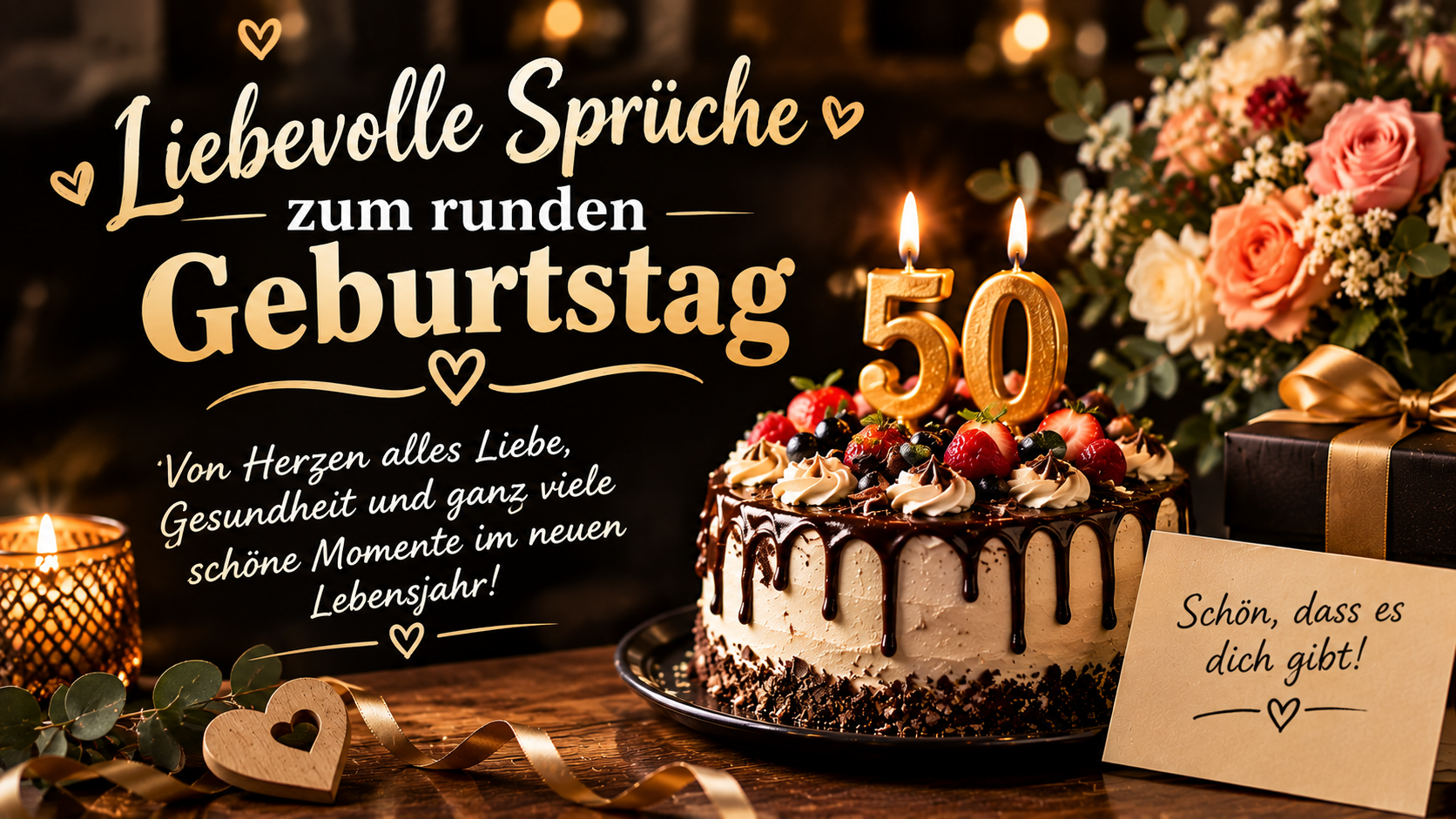 Liebevolle Sprüche zum runden Geburtstag