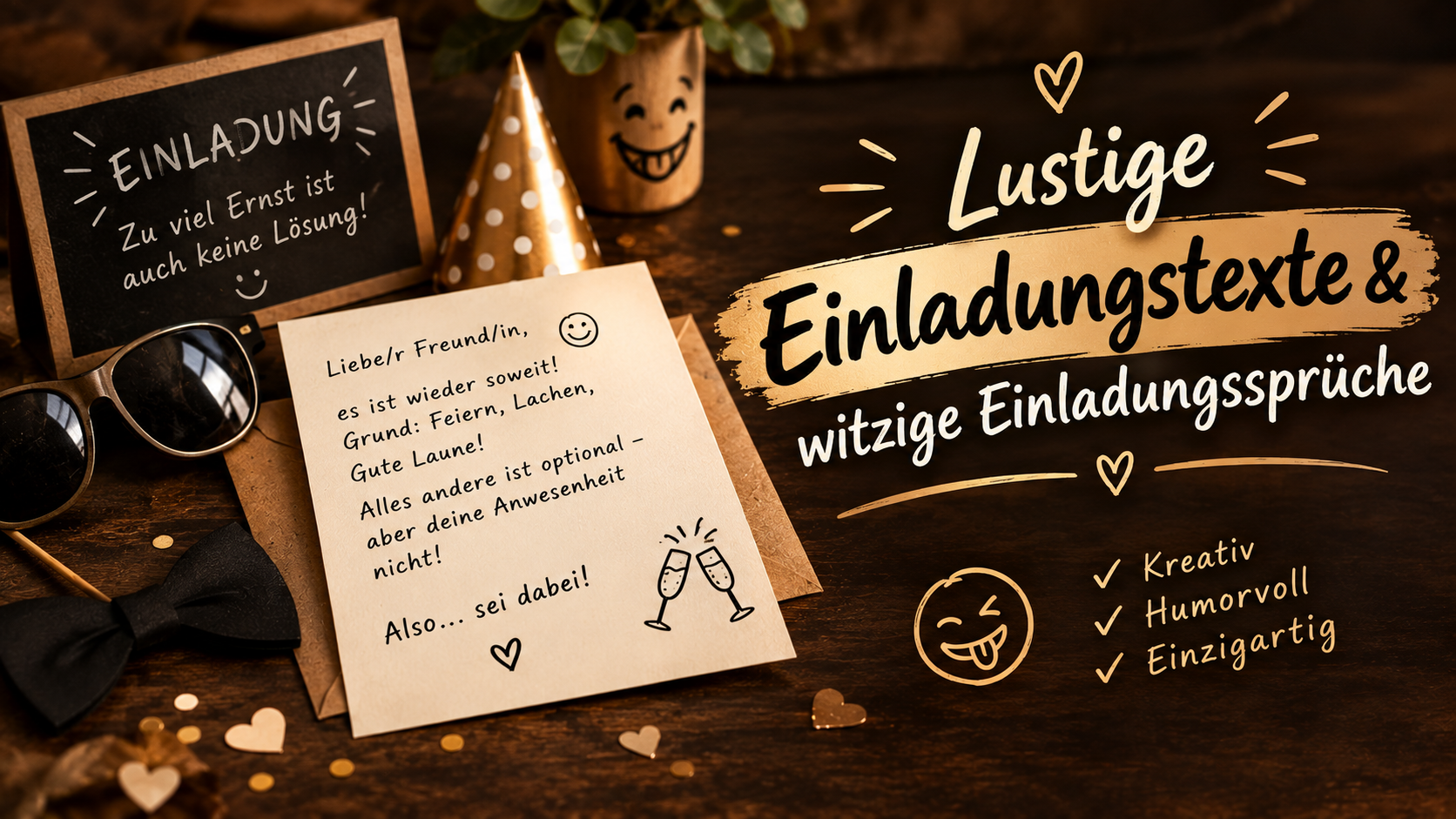 Lustige Einladungstexte & witzige Einladungssprüche
