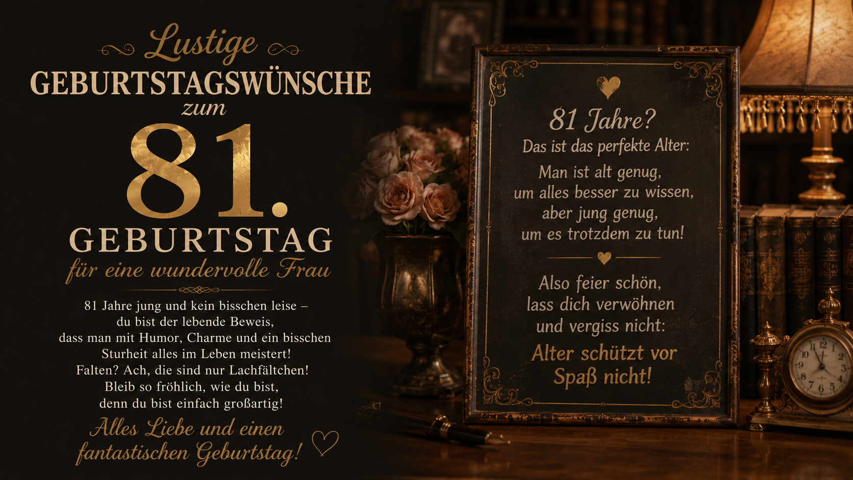 Lustige Geburtstagswünsche zum 81. Geburtstag für eine Frau