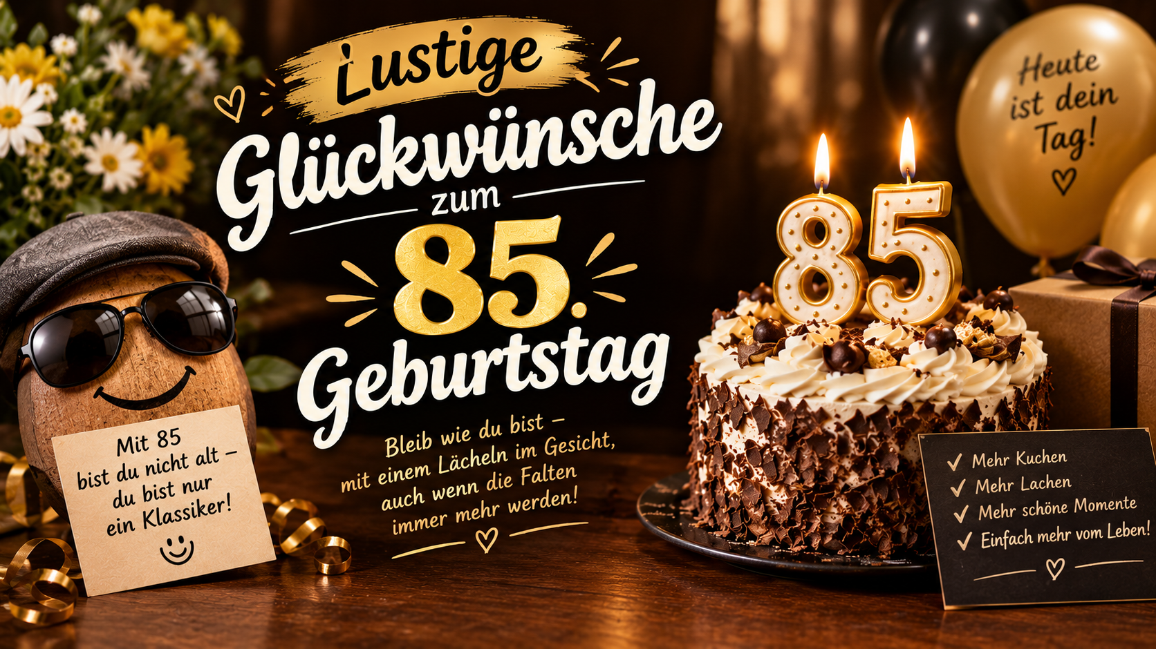 Lustige Glückwünsche zum 85. Geburtstag